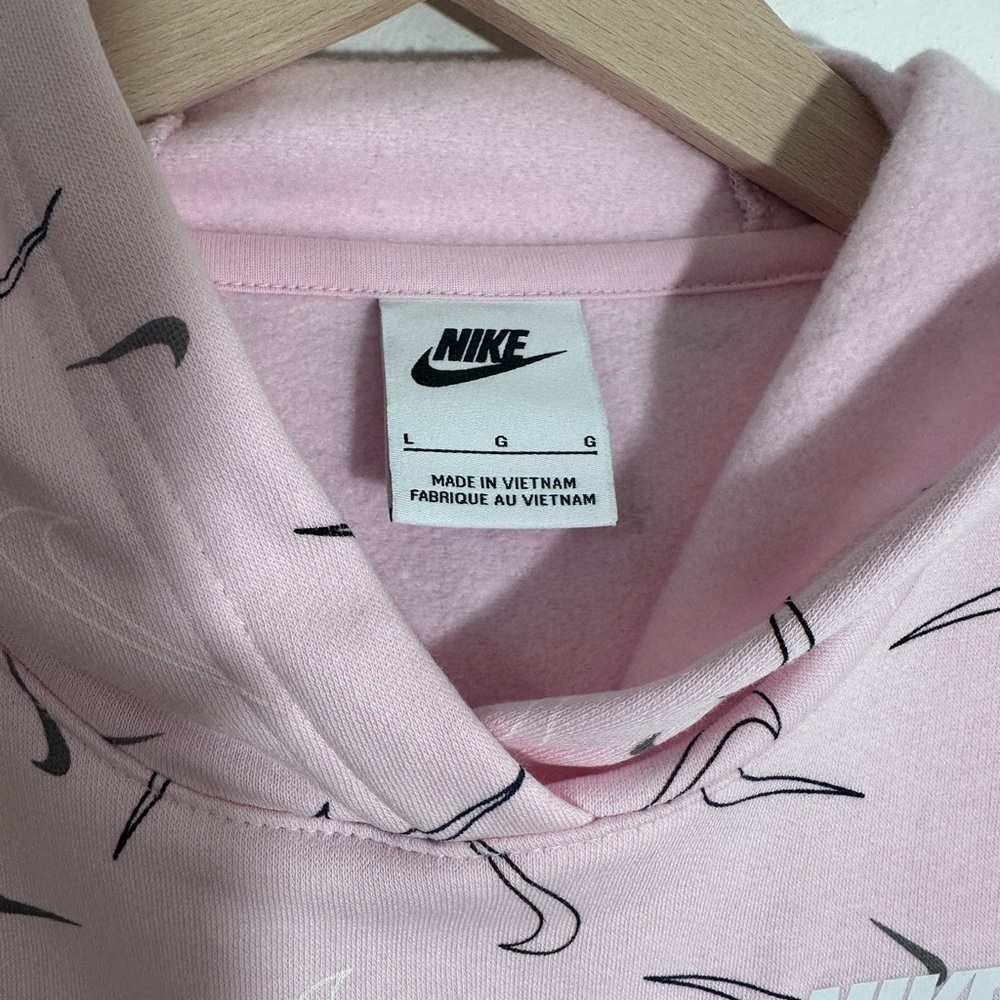 Girls Pink Nike Hoodie Sweatshirt Sz L 10-12 - Picture 8 of 9